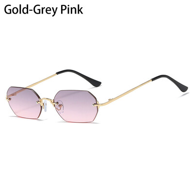 Πολυτελή τετράγωνα γυαλιά ηλίου χωρίς σκελετό ανδρικής επωνυμίας σχεδιαστής γυαλιά ηλίου χωρίς πλαίσιο ντεγκραντέ Γυναικεία μόδα Vintage μεταλλικό Oculos De Sol