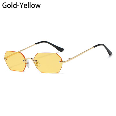 Πολυτελή τετράγωνα γυαλιά ηλίου χωρίς σκελετό ανδρικής επωνυμίας σχεδιαστής γυαλιά ηλίου χωρίς πλαίσιο ντεγκραντέ Γυναικεία μόδα Vintage μεταλλικό Oculos De Sol