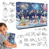 2025 Metal Ruban Lock Puzzle Toy Advent Calendar Kit 24 Days Christmas Advent Calendar Χριστουγεννιάτικο δώρο για παιδιά Ημερολόγιο αντίστροφης μέτρησης