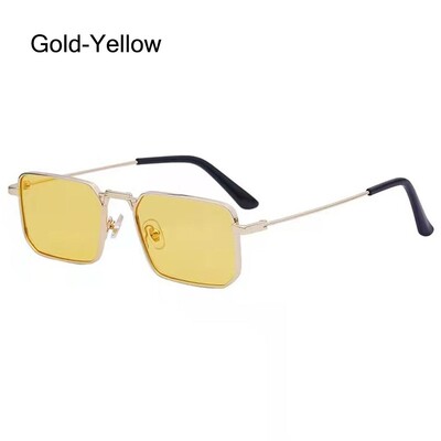 Μικρά ορθογώνια γυαλιά ηλίου Γυναικεία Vintage επώνυμα μεταλλικό σκελετό Τετράγωνα γυαλιά ηλίου για άντρες αποχρώσεις Luxury γυναικεία γυαλιά Punk 2000S