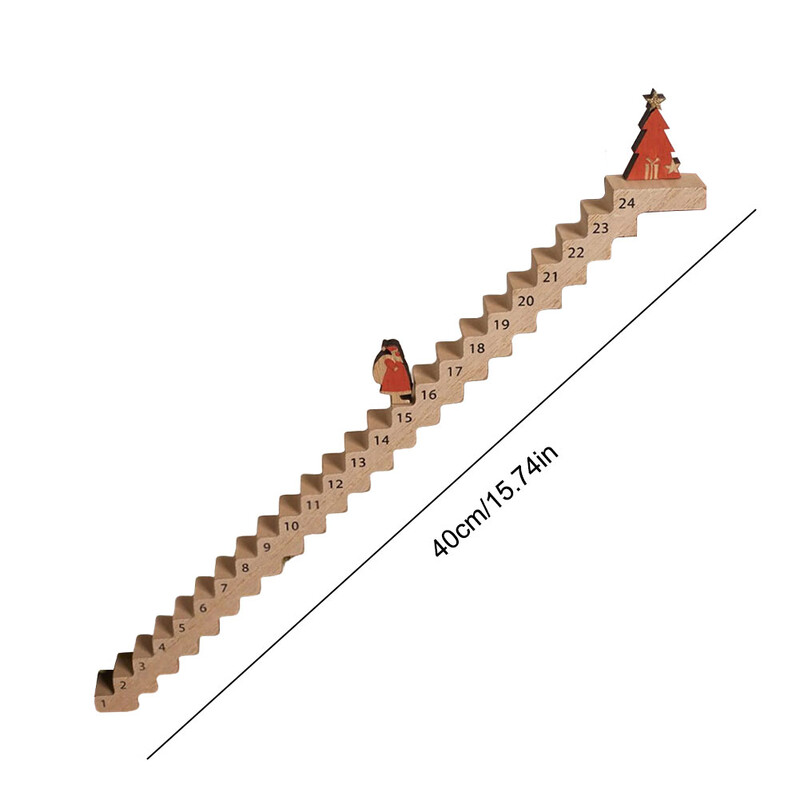 Mediniai laiptai Laipiojimas Kalėdų Senelis Keliaujantis Kalėdų Advento kalendorius Kalėdų atgalinio skaičiavimo kalendorius Medinio stalo dekoras Kalėdoms