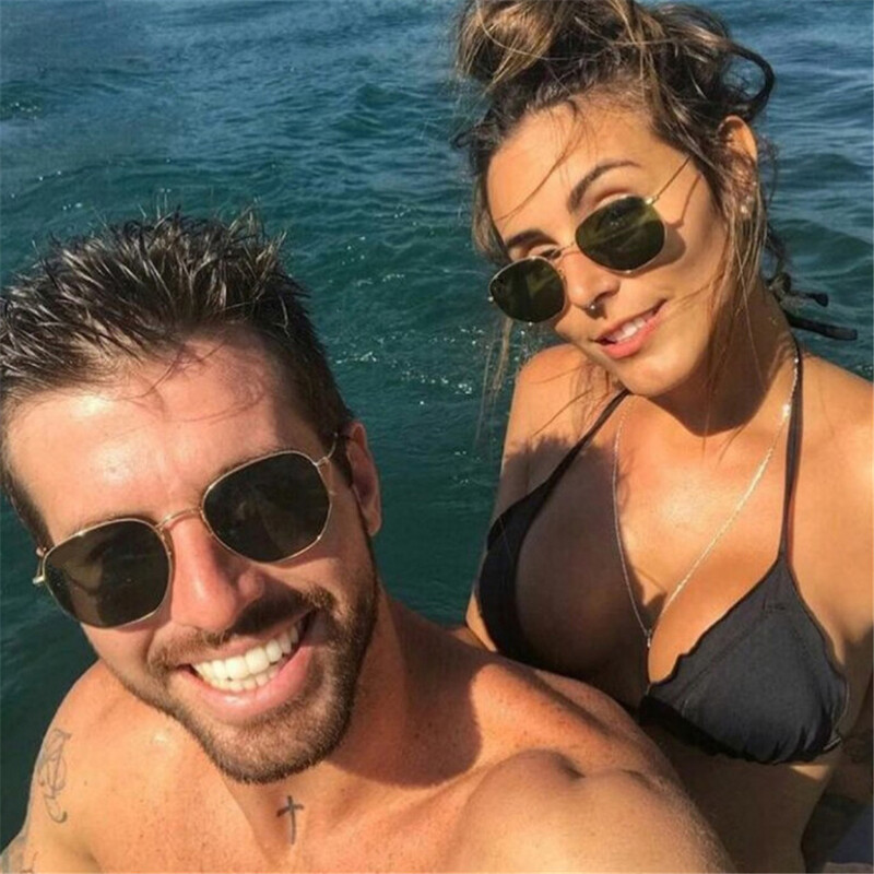 Metaliniai kvadratiniai akiniai nuo saulės Moteris Vintažiniai akiniai nuo saulės Moteriški mados prekės ženklas Veidrodis Akiniai Spalvoti lęšiai Dizaineris Gafas De Sol