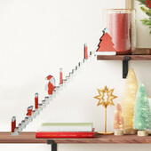 Božićni adventski kalendar 2024. Drveni Djed Mraz koji se penje uz stepenice Kalendar Home Decor Blagdanski Božićni ukras Poklon za stol