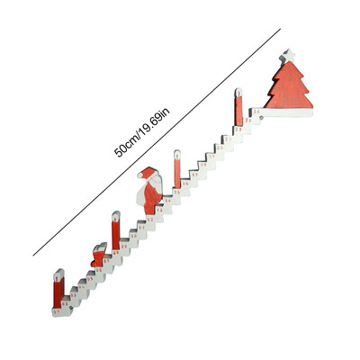 Božićni adventski kalendar 2024. Drveni Djed Mraz koji se penje uz stepenice Kalendar Home Decor Blagdanski Božićni ukras Poklon za stol