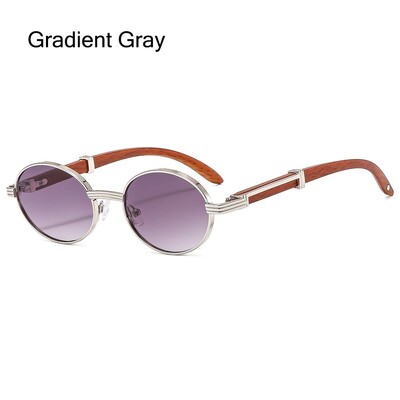 2024 m. Retro ovalūs vyrų akiniai nuo saulės Madingi prekės ženklo dizaineriai Skaidrūs gradiento lęšiai Moteriški akiniai Prabangūs mediniai akinių nuo saulės šešėliai UV400