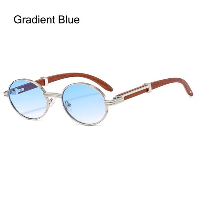 2024 m. Retro ovalūs vyrų akiniai nuo saulės Madingi prekės ženklo dizaineriai Skaidrūs gradiento lęšiai Moteriški akiniai Prabangūs mediniai akinių nuo saulės šešėliai UV400