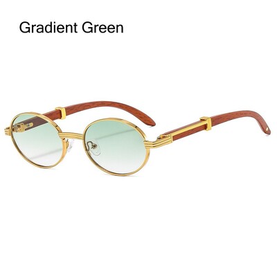 2024 m. Retro ovalūs vyrų akiniai nuo saulės Madingi prekės ženklo dizaineriai Skaidrūs gradiento lęšiai Moteriški akiniai Prabangūs mediniai akinių nuo saulės šešėliai UV400