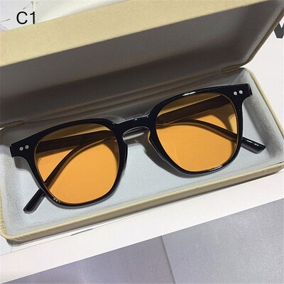 Retro kvadrātveida saulesbrilles sievietēm vīriešiem Pilna maza rāmja saulesbrilles sievietēm Koreja Ins Trend Designer Shades Outdoor Sieviešu brilles