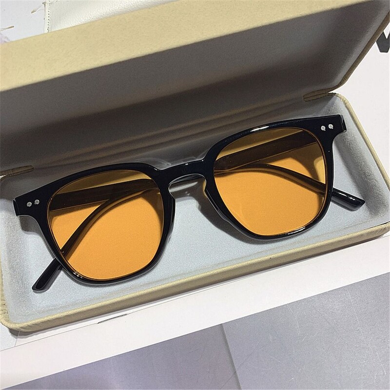 Retro kvadrātveida saulesbrilles sievietēm vīriešiem Pilna maza rāmja saulesbrilles sievietēm Koreja Ins Trend Designer Shades Outdoor Sieviešu brilles