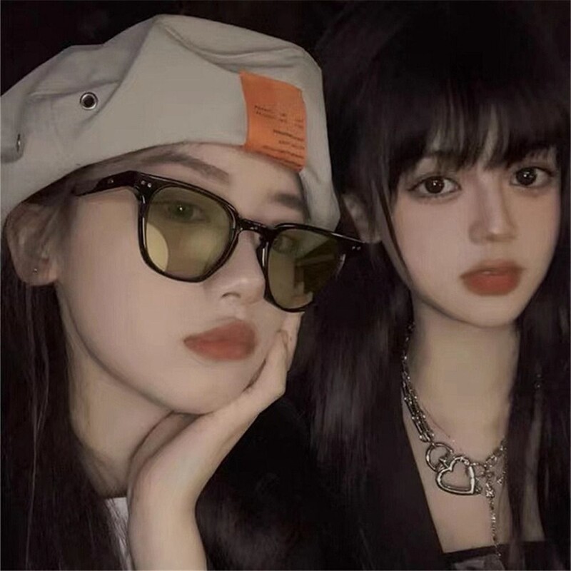 Retro kvadrātveida saulesbrilles sievietēm vīriešiem Pilna maza rāmja saulesbrilles sievietēm Koreja Ins Trend Designer Shades Outdoor Sieviešu brilles