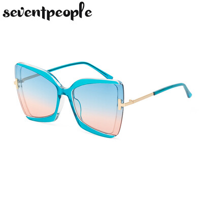 Modes Kaķu acu saulesbrilles Sievietēm Populāri produkti Vintage Cateye saulesbrilles sievietēm Daļēji bezmalas tauriņš sieviešu saulesbrilles