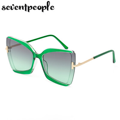 Modes Kaķu acu saulesbrilles Sievietēm Populāri produkti Vintage Cateye saulesbrilles sievietēm Daļēji bezmalas tauriņš sieviešu saulesbrilles