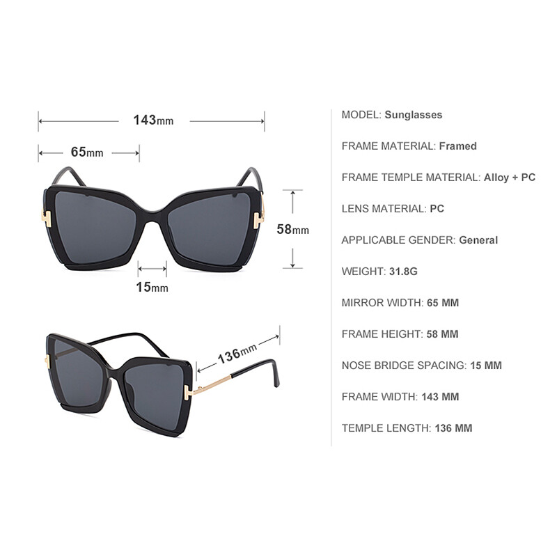 Modes Kaķu acu saulesbrilles Sievietēm Populāri produkti Vintage Cateye saulesbrilles sievietēm Daļēji bezmalas tauriņš sieviešu saulesbrilles