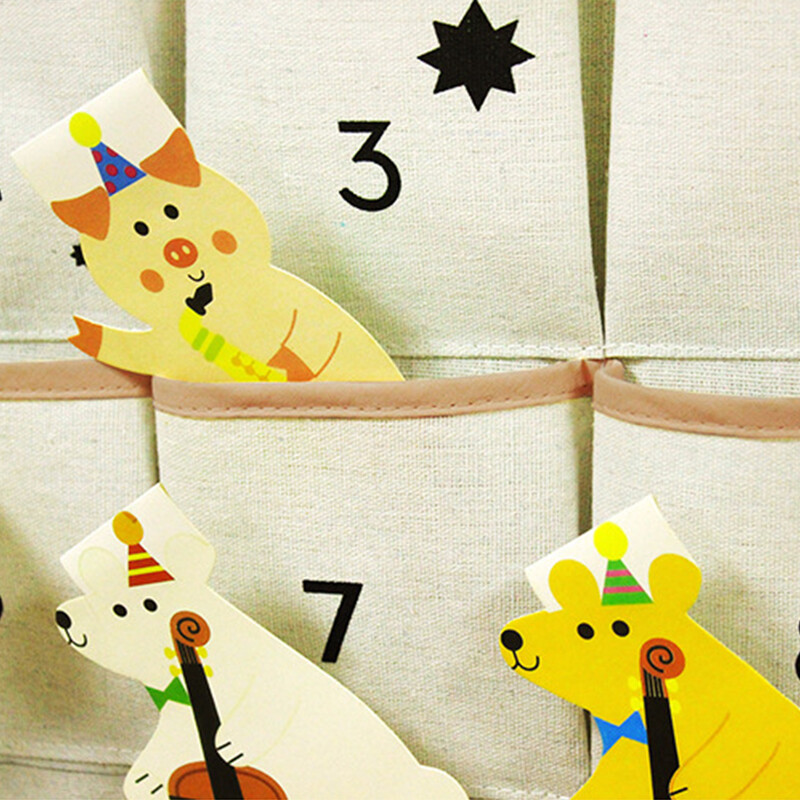 Christmas Advent Countdown Calendar Πόρτα 24 τσέπες Κέρματα Organizer Αποθήκευση τοίχου τσέπη Διακόσμηση σπιτιού Διακόσμηση σπιτιού