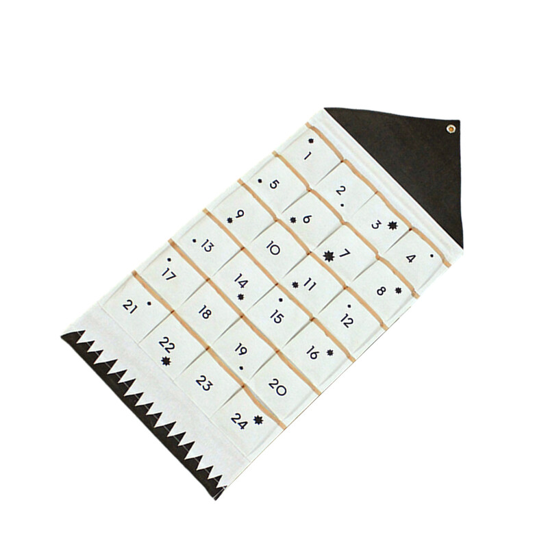 Christmas Advent Countdown Calendar Πόρτα 24 τσέπες Κέρματα Organizer Αποθήκευση τοίχου τσέπη Διακόσμηση σπιτιού Διακόσμηση σπιτιού