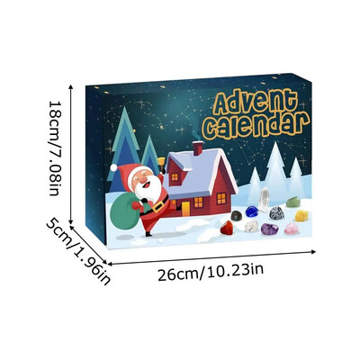 Christmas Advent Calendar 24 Days Natural Crystal Gemstone Stone Minerals Box Complete Rock Collection Χριστουγεννιάτικο Παιδικό Δώρο