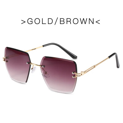 2024. gada modes lielizmēra bezmalu saulesbrilles sievietēm Slavenu luksusa zīmolu dizains Seksīgas vintage sieviešu vasaras stila saulesbrilles