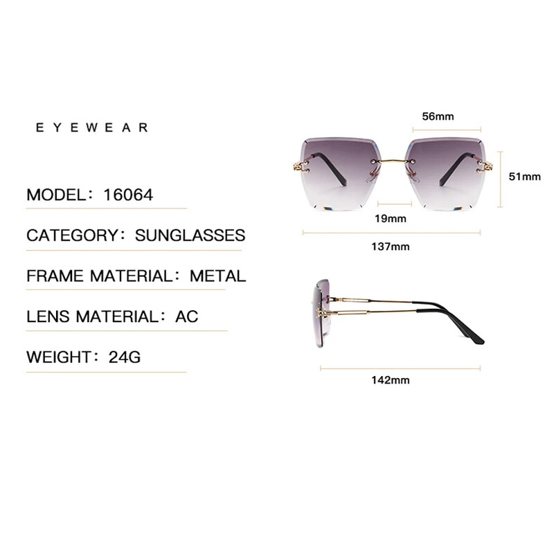 2024. gada modes lielizmēra bezmalu saulesbrilles sievietēm Slavenu luksusa zīmolu dizains Seksīgas vintage sieviešu vasaras stila saulesbrilles