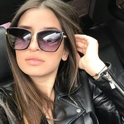 2024 Ochelari de soare Cateye, de designer de marcă, ochelari de soare vintage, din metal, pentru femei, cu oglindă, retro Lunette De Soleil Femme UV400