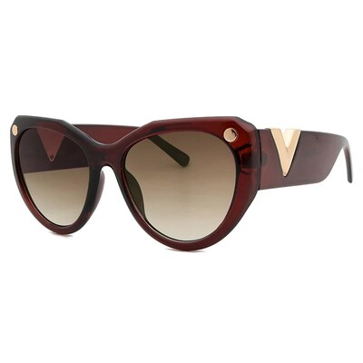 2024. gada jauns luksusa zīmols, melni lielizmēra toņi, dāmu izsmalcināts dizains, lielas, lielas saulesbrilles sievietēm, modes V kaķu acu saulesbrilles Uv400