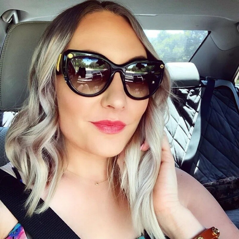 2024. gada jauns luksusa zīmols, melni lielizmēra toņi, dāmu izsmalcināts dizains, lielas, lielas saulesbrilles sievietēm, modes V kaķu acu saulesbrilles Uv400