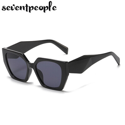 Modes kaķu acu saulesbrilles sievietēm 2024. gada luksusa zīmola dizaineru vintage kvadrātveida saulesbrilles sievietēm, retro neregulāru toņu brilles