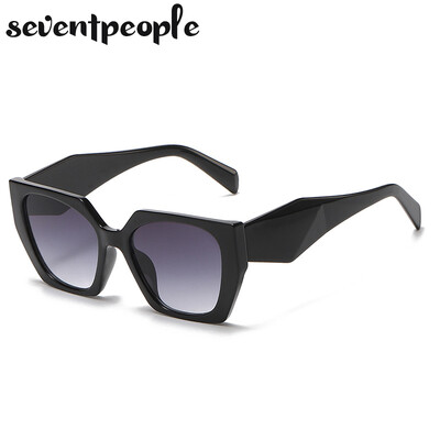 Modes kaķu acu saulesbrilles sievietēm 2024. gada luksusa zīmola dizaineru vintage kvadrātveida saulesbrilles sievietēm, retro neregulāru toņu brilles