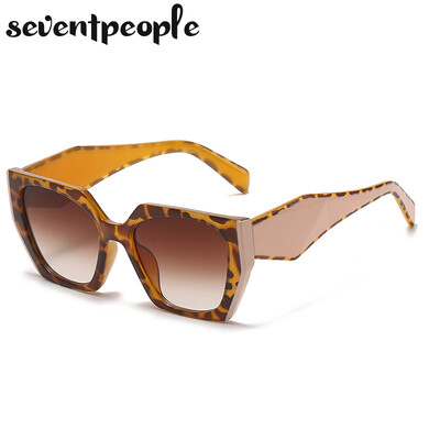 Modes kaķu acu saulesbrilles sievietēm 2024. gada luksusa zīmola dizaineru vintage kvadrātveida saulesbrilles sievietēm, retro neregulāru toņu brilles