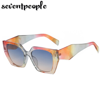 Modes kaķu acu saulesbrilles sievietēm 2024. gada luksusa zīmola dizaineru vintage kvadrātveida saulesbrilles sievietēm, retro neregulāru toņu brilles