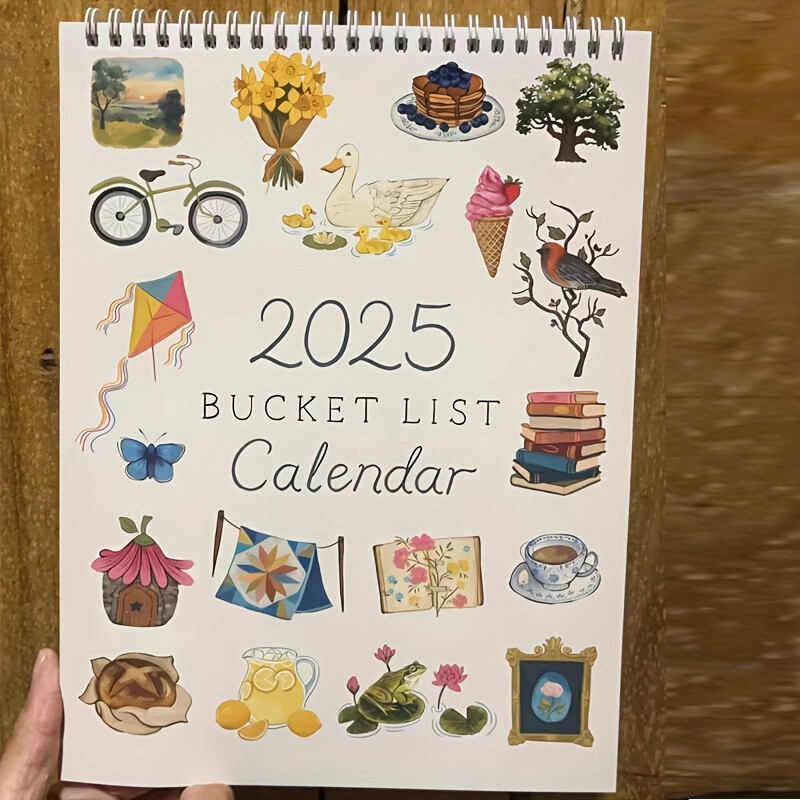 2025. gada vēlmju saraksta kalendārs, unikāls un novatorisks dizains, detalizēti ieraksta jauno dienu