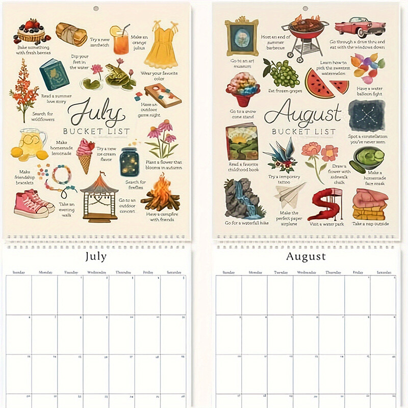 2025. gada vēlmju saraksta kalendārs, unikāls un novatorisks dizains, detalizēti ieraksta jauno dienu