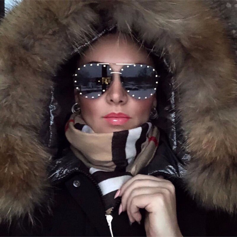 45202 Sieviešu Metal Rivet Pilot Saulesbrilles Sieviešu Luksusa Personības brilles Dizaineru briļļu ēnas UV400