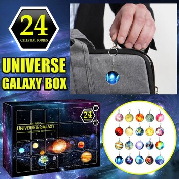 24-дневен Коледен адвент календар Обратно отброяване Universe Galaxy Collection Комплект Комплект Космическа планета Коледни подаръци за момичета Момчета