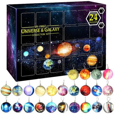24 Days Christmas Advent Calendar CountdownUniverse Galaxy Collection Set Σετ Cosmic Planet Χριστουγεννιάτικα δώρα για κορίτσια Αγόρια
