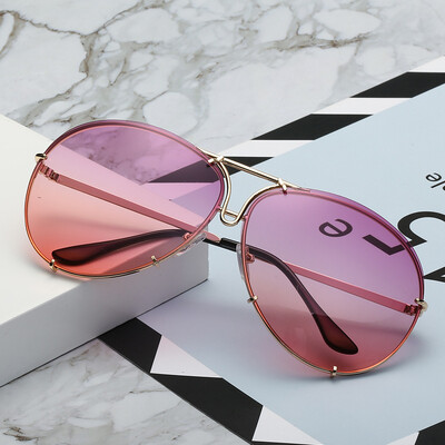 2025. g. Jaunas modes izmēģinājuma saulesbrilles sievietēm Lielizmēra luksusa saulesbrilles sievietēm, vēss spogulis, vintage sieviešu gradienta toņi UV400