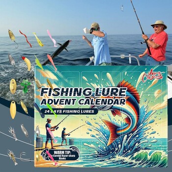 2024 Advent Calendar Fishing Christmas Countdown 24 Days,Fishing Advent Calendar Christmas,Fishing Lures Set for Angers