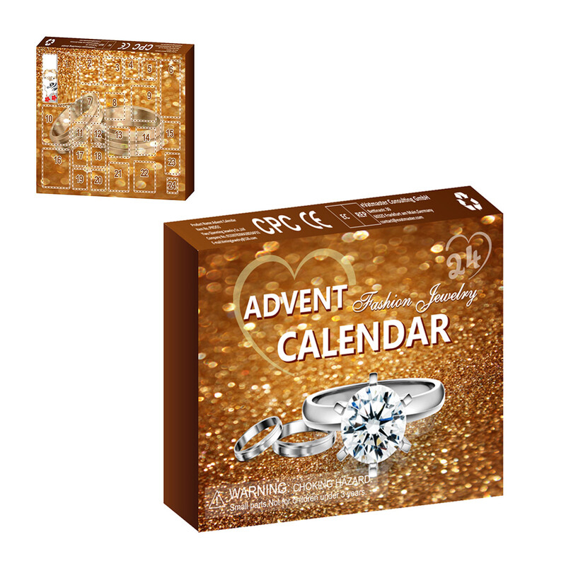 2024. gada juvelierizstrādājumu Adventes kalendārs pieaugušām sievietēm Kaklarota Gredzeni Auskari 24 dienu Ziemassvētku atpakaļskaitīšanas kalendārs Ziemassvētku dāvana