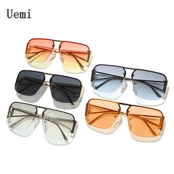 Модни ретро квадратни дамски слънчеви очила Uemi Vintage Metal Frame Pilot Men Luxury Clear Lens Trending Shades UV400 Sun Glasses