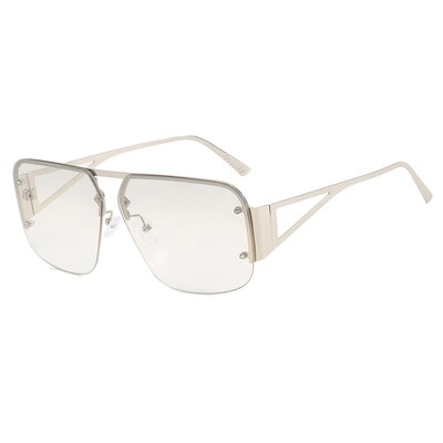 Uemi Fashion Ρετρό τετράγωνα γυναικεία γυαλιά ηλίου Vintage μεταλλικό σκελετό Pilot Men Luxury Clear Lens Trending Shades Γυαλιά ηλίου UV400