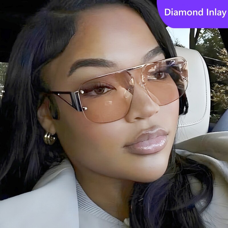 Uemi Fashion Ρετρό τετράγωνα γυναικεία γυαλιά ηλίου Vintage μεταλλικό σκελετό Pilot Men Luxury Clear Lens Trending Shades Γυαλιά ηλίου UV400