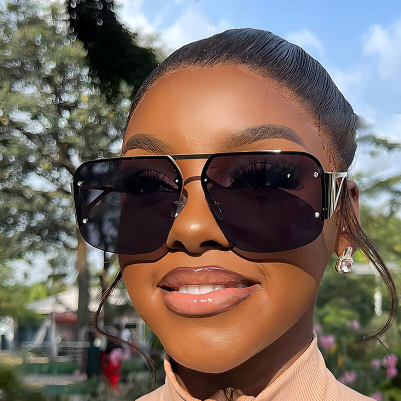 Uemi Fashion Ρετρό τετράγωνα γυναικεία γυαλιά ηλίου Vintage μεταλλικό σκελετό Pilot Men Luxury Clear Lens Trending Shades Γυαλιά ηλίου UV400