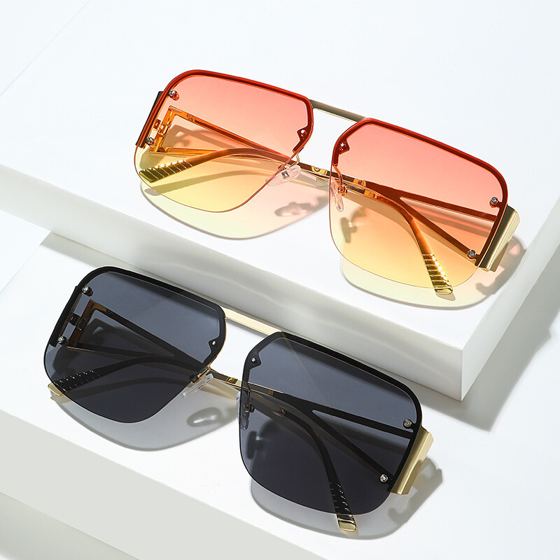 Uemi Fashion Ρετρό τετράγωνα γυναικεία γυαλιά ηλίου Vintage μεταλλικό σκελετό Pilot Men Luxury Clear Lens Trending Shades Γυαλιά ηλίου UV400