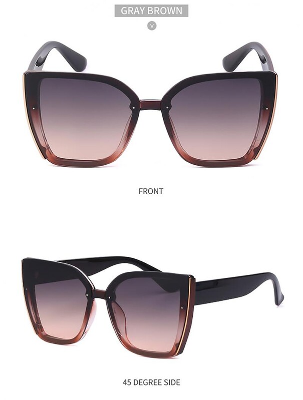 Prevelike sunčane naočale s mačjim okom Ženske luksuzne marke Modne četvrtaste sunčane naočale velikog okvira Muške retro trendi naočale za putovanja Cateye