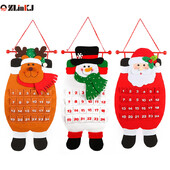 1 buc. Moș Crăciun Oameni de zăpadă Calendar de Advent de Crăciun Decor ușă, perete, fereastră, agățat, consumabile pentru petrecerea de Crăciun, cadou de Crăciun