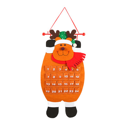 1 buc. Moș Crăciun Oameni de zăpadă Calendar de Advent de Crăciun Decor ușă, perete, fereastră, agățat, consumabile pentru petrecerea de Crăciun, cadou de Crăciun
