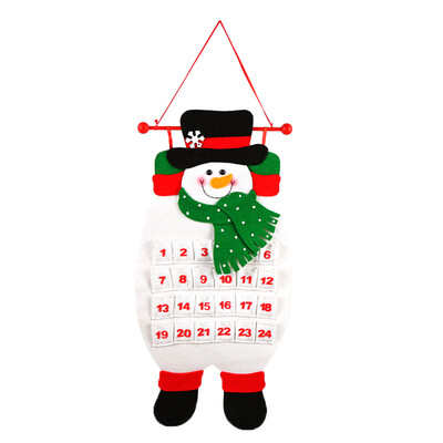 1 buc. Moș Crăciun Oameni de zăpadă Calendar de Advent de Crăciun Decor ușă, perete, fereastră, agățat, consumabile pentru petrecerea de Crăciun, cadou de Crăciun