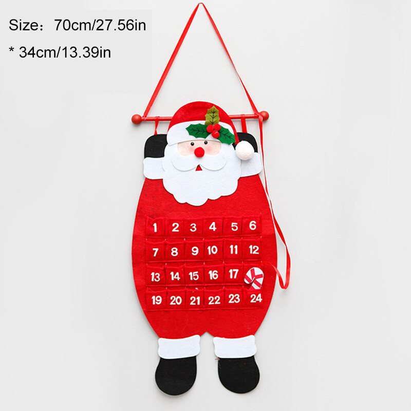 1 buc. Moș Crăciun Oameni de zăpadă Calendar de Advent de Crăciun Decor ușă, perete, fereastră, agățat, consumabile pentru petrecerea de Crăciun, cadou de Crăciun