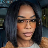 Μοντέρνα τετράγωνα γυναικεία γυαλιά ηλίου 2024 Luxury Fashion Shades Μεταλλικός σκελετός Γυαλιά ηλίου Unisex Light Tea Ocean Lens Riml