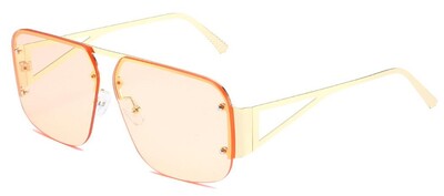 Μοντέρνα τετράγωνα γυναικεία γυαλιά ηλίου 2024 Luxury Fashion Shades Μεταλλικός σκελετός Γυαλιά ηλίου Unisex Light Tea Ocean Lens Riml