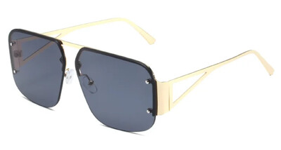 Μοντέρνα τετράγωνα γυναικεία γυαλιά ηλίου 2024 Luxury Fashion Shades Μεταλλικός σκελετός Γυαλιά ηλίου Unisex Light Tea Ocean Lens Riml